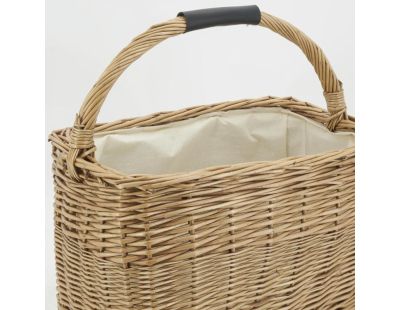 Panier rectangulaire en osier et coton
