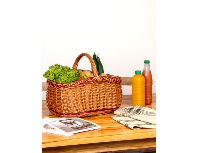 Panier en osier buff et marron