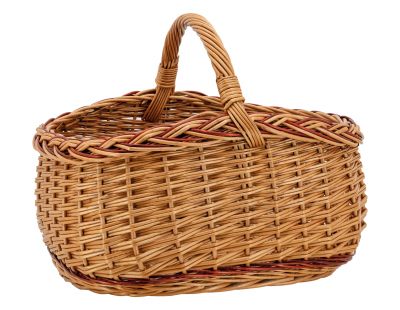 Panier en osier buff et marron