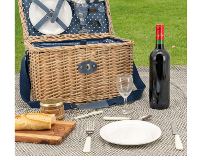 Panier pique-nique en osier gris