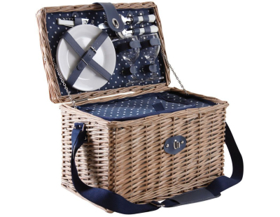 Panier pique-nique en osier gris