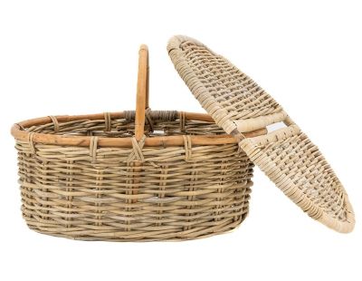 Panier pique-nique en poelet gris