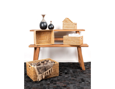 Panier de rangement en rotin naturel (38 x 30 x 20 cm)
