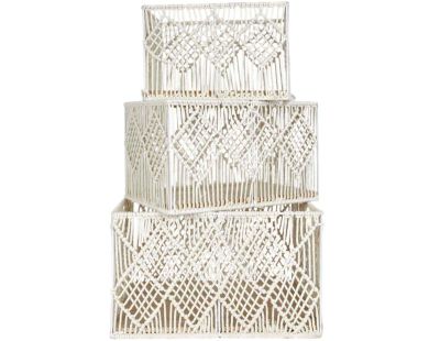 Panier rectangulaire gigogne Boho (Lot de 3)