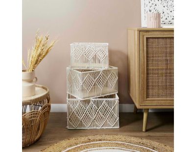 Panier rectangulaire gigogne Boho (Lot de 3)
