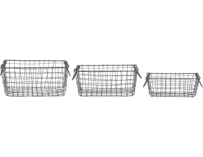 Panier rectangulaire en métal (Lot de 3) (Petits)