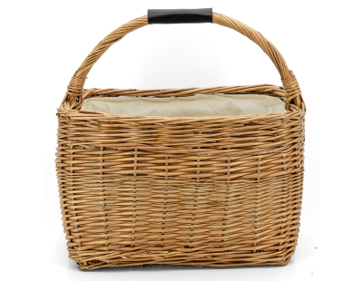 Panier rectangulaire en osier et coton