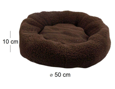 Panier rond en bouclette 50 cm (Marron foncé)