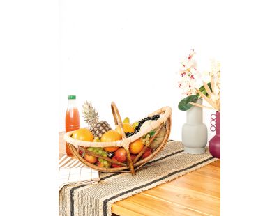 Panier en rotin et grillage