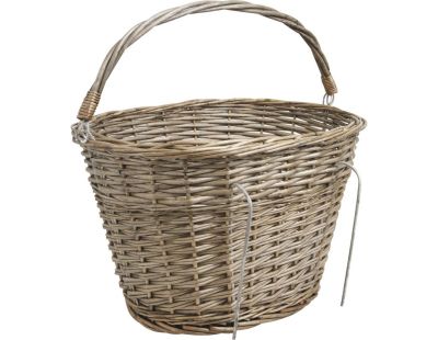 Panier pour vélo en osier gris