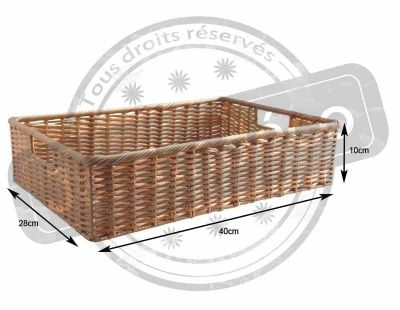 Panière en rotin synthétique avec passe-main (Longueur 40cm)