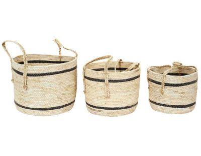 Paniers bicolores en fibre de mais (Lot de 3)
