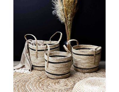 Paniers bicolores en fibre de mais (Lot de 3)