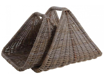 Paniers à bûches en poelet gris (Lot de 2)