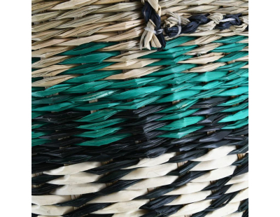 Paniers en jonc naturel et teinté (Lot de 2)