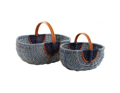 Duo de panier en rotin (Bleu)