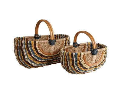 Duo de panier en rotin (Multicolore)