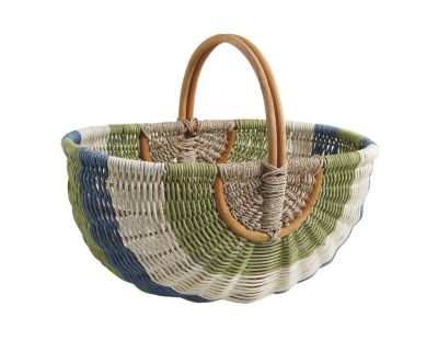 Duo de panier en rotin (Color block)