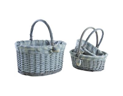 Paniers en osier fendu gris