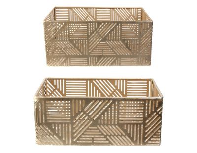 Paniers de rangement en métal ajouré doré (Lot de 2) (21 et 25 cm)