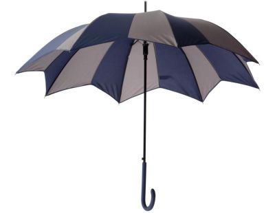 Parapluie bicolore découpe géométrique (Bleu)