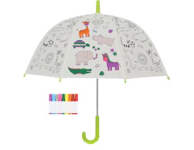 Parapluie enfant à colorier 70 cm (Animaux de la jungle)