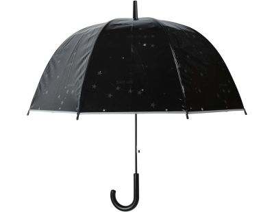 Parapluie transparent noir (Etoiles)