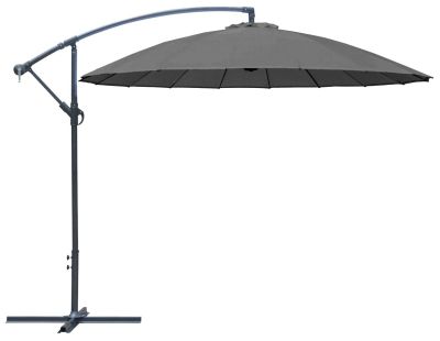 Parasol déporté en aluminium et fibre de verre 3m Pagode (Gris)