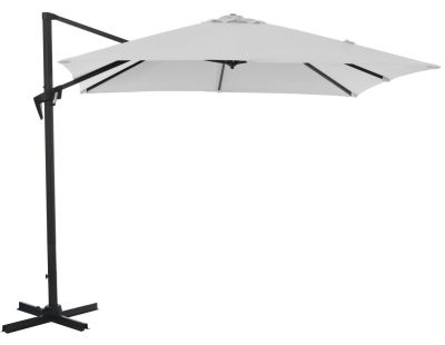 Parasol déporté carré en aluminium 3x3m Roma (Ecru)