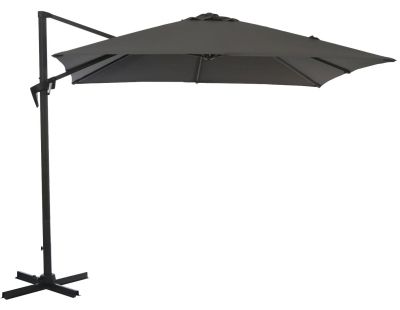 Parasol déporté carré en aluminium 2,5x2,5m Roma (Gris)