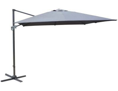 Parasol déporté en aluminium 3x3m Dom (Gris)