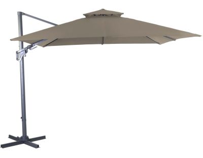 Parasol déporté inclinable et orientable Bioclim 3 x 3 m (Taupe)