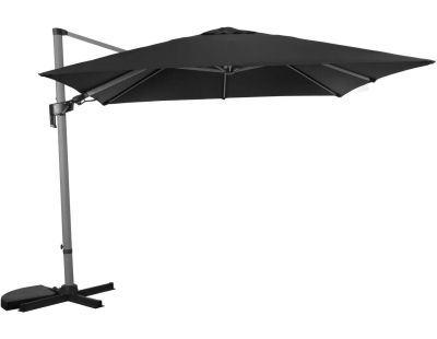 Parasol déporté orientable 3 x 3 m Manado (Mât imitation bois flotté gris)