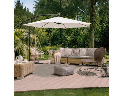 Parasol déporté rond Eko 3 m (Ivoire)