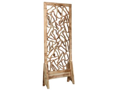 Paravent en sapin sculpté sur socle