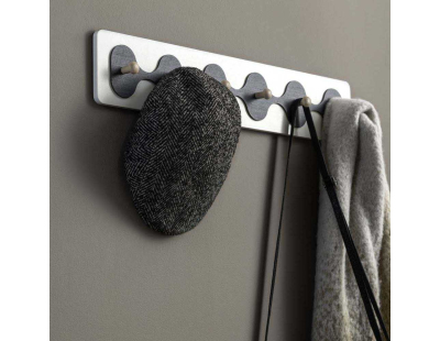 Patère en MDF 6 crochets Rizar (Blanc et noir)