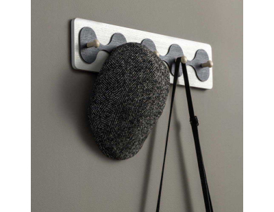 Patère en MDF 5 crochets Rizar (Blanc et noir)