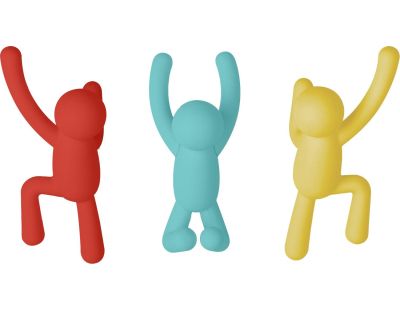 Patère bonhomme Buddy (Lot de 3) (Rouge - Bleu - Jaune)