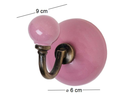 Patère classique ronde en céramique (Rose - Mona)