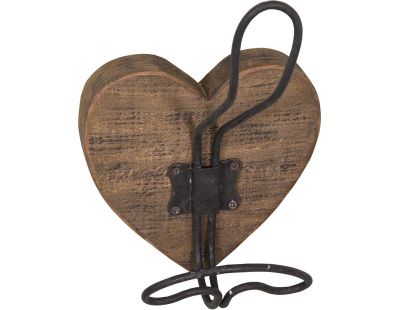 Patère coeur 1 crochet en bois de pin