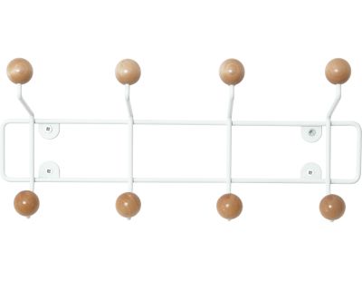 Patère 8 crochets en bois Saturnus (Blanc et bois clair)