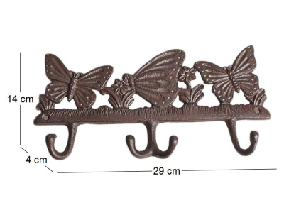 Patère famille papillon 4 crochets