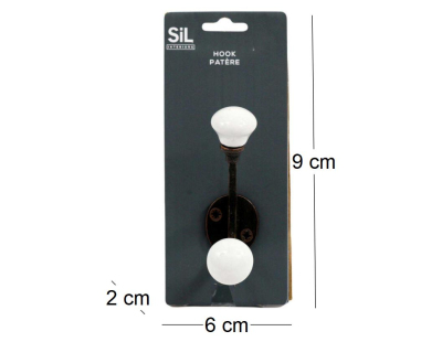 Patère en fer 2 têtes Vintage (Bronze)