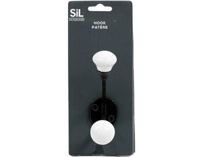 Patère en fer 2 têtes Vintage (Noir)