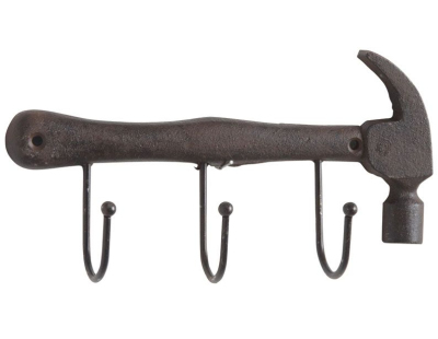 Patère marteau 3 crochets en fonte