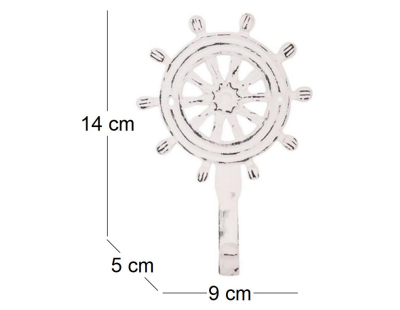 Patère en métal Gourvenail 9 x 5 x 14 cm (Blanc)