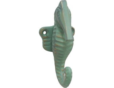 Patère en métal hippocampe 4.5 x 5 x 11 cm (Vert)