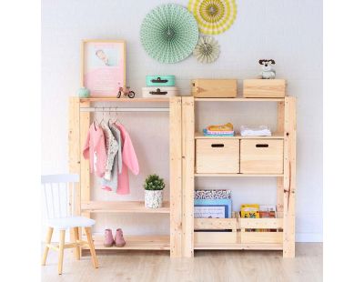 Penderie en pin massif Evolution (Hauteur 111 cm)