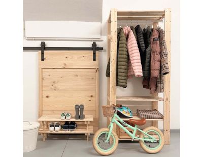 Penderie en pin massif Evolution (Hauteur 174 cm)