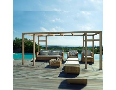 Pergola en bois lamellé-collé Granada (600 x 300 cm)